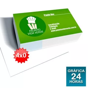 Cartão de Visitas Couchê 250g/m² - Cor 4x0